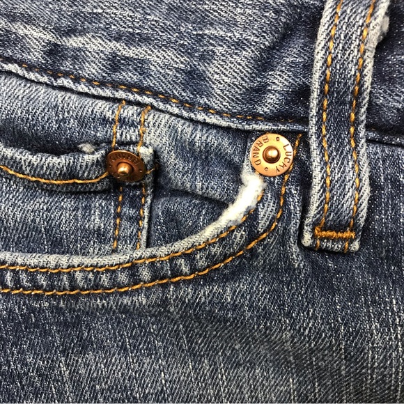 Lucky Brand Mid Rise Flare Dungarees Jeans Size 4 - Picture 5 of 9